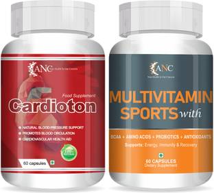 ANC Cardioton with Arjuna Extract For Heart Health & Multivitamin Sports with BCAA