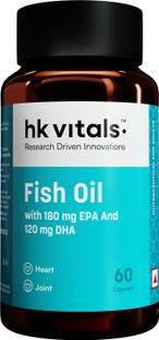 HEALTHKART hk vitals Fish oil (1000 Omega 3, with 180 mg EPA & 120 mg) for Brain & Heart