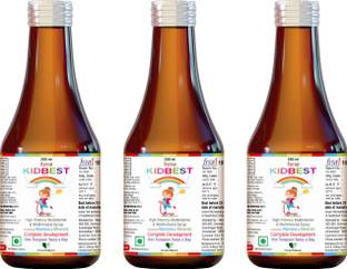 HealthBest Kidbest Multivitamin Syrup for 3-13 Years Kids | Each Pack of 200ml | Pack of 3