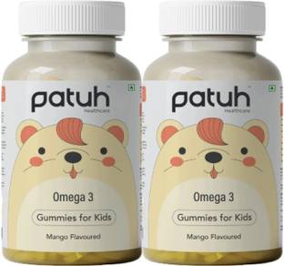PatuhHealthCare Omega 3 Gummies For Kids Immunity, Healthy Heart And Brain Health (Pack of 2)