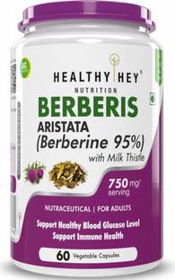 HealthyHey Nutrition Berberis (Berberine 95%) with Milk Thistle - 60 Vegetable Capsules