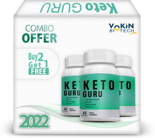 Vokin Biotech Keto Guru With Green Coffee Extract 60 Tablets for Weight Loss Pack of 3