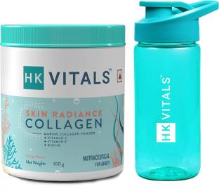 HEALTHKART HK Vitals Skin Radiance Collagen Supplement with Biotin, Orange with Sipper