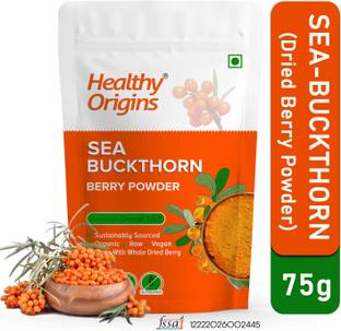 Healthy Origins Seabuckthorn Dry Berry Powder 75g| Vitamin C, Collagen | Himalayan Berry