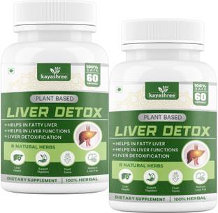 kayashree Liver Detox Supplement Addedwith MilkThistle for Natural Liver Cleanse Pack of 2