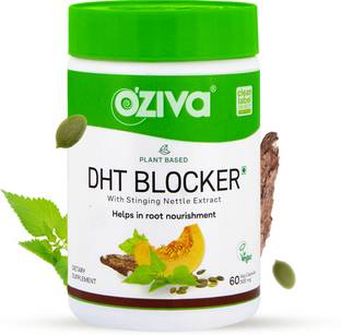 OZiva Plant Based DHT Blocker With Pine Bark for Hairfall Control & Follicle Stimulation
