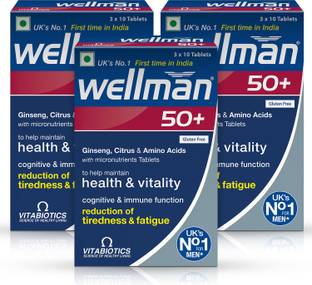 wellman Nutritional Support for Men Over 50|30 Specialized Nutrients(Pack of 3)