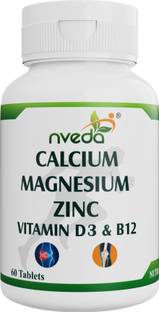 Nveda Calcium 1000mg with Vitamin D3, Magnesium, Zinc & Vitamin B12 For Bone Health