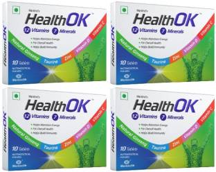 Health Ok Daily Multivitamin With Natural Ginseng for Energy & Overall Health, 10 Tabs x 4