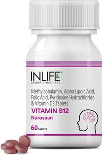 INLIFE Vitamin B12 1500mcg with B1, B5, B6, Alpha Lipoic Acid ALA - 60 Tablets