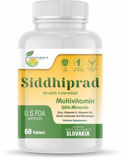 Siddhiprad Best Multivitamin For Men & Women With Natural Ginseng, 10 Vitamins & 9 Minerals