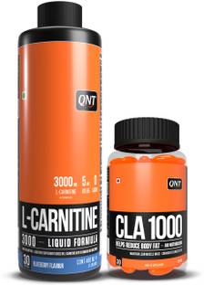 QNT L-Carnitine Liquid 3000mg + CLA 1000 Combo | Fat Burner & Metabolism Booster