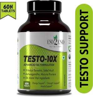 End2End Nutrition Testo 10X Natural Testosterone Booster Supplement with 10 Potent Ingredients