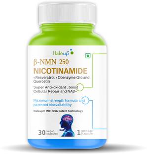 HALEUP NMN 250 mg 3-in-1 Formula, Enriched with Resveratrol , Quercetin and CoQ10