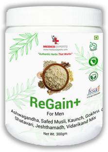 MedicoExperts ReGain+ Ashwagandha Safed Musli Kaunch Gokhru Shatavari Jeshthamadh & Vidarikand