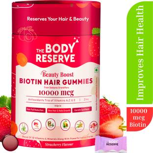 THE BODY RESERVE Beauty Boost Biotin Gummies For Stronger Hair & Nails | Reduces Hair Fall
