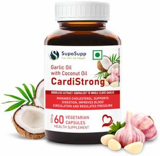 Sri Sri Tattva SupaSupp Garlic Oil With Coconut Oil, Manages Cholesterol, Veg. Cap. 60 Tablets