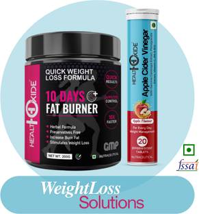 HEALTHOXIDE Weight Loss Combo 10Days Fat Burner And Apple Cider Vinegar Effervescent Tablets