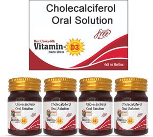 BEST CHOICE NUTRITION Vitamin D3 (Once a Week Formula)Sugar Free Nano Shots for strong bone & immunity