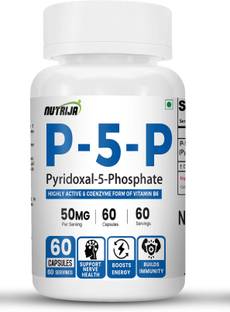 NutriJa P5P (Pyridoxal-5-Phosphate) 50mg- Highest Bioactive form of Vitamin B6
