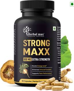 Herbal max Strong maxx Maca Root Extra Strength Promotes Reproductive Health, Boosts Energy