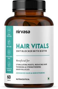 Nirvasa Hair Vitals DHT Blocker with Biotin | Hair Vitamins Tablets for Men & Women