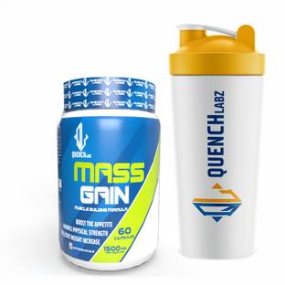 QUENCHLABZ Mass Gain 60 Cap. With Plastic Shaker | Natural Weight Gainer Supplement