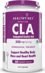 HealthyHey Nutrition CLA 500 - Conjugated Linoleic Acid - Helps Fat Oxidation (60 Veg. Capsules)