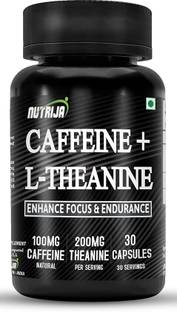 NutriJa Natural Caffeine 100MG Plus L-Theanine 200MG -