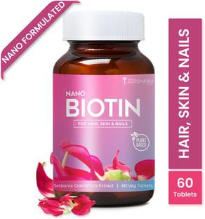 ZEROHARM Biotin for Hair, Skin and Nails Growth | Vitamin B7 Tablets for Men and Women