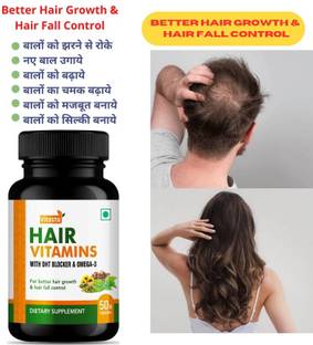 VITASTA Hair Vitamins with DHT blocker &Omega-3 for Hair growth and Hair fall control