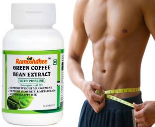 Ramoshdhee Organic Green Coffee Bean Extract With Piperine 800 mg for Weight Loss - 60 Cap