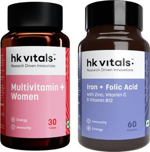 HEALTHKART HK Vitals Multivitamin Plus Women, for Energy with Iron + Folic Acid Supplement