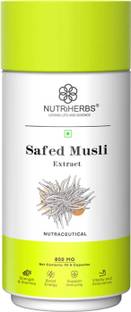 Nutriherbs Safed Musli Powder Capsule|Energy & Vitality Booster Supplement for Men & Women