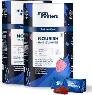 Man Matters 5000 mcg Biotin Hair Gummies|4 Months Pack |With Vitamin A, C,E | No Added Sugar