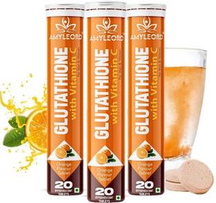 Amyleord Glutathione & Vit C Help In Skin Glowing| effervescent tablets |Orange Flavour