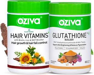 OZiva Better Hair & Skin Pack (Hair Vitamins + Glutathione Builder)