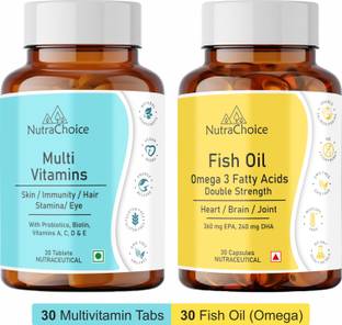 NutraChoice Multivitamin & Omega 3 Fish Oil Double Strength Combo (30N Tabs + 30N Caps)
