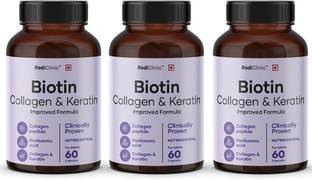 RediClinic Biotin Hair Capsules | Hairfall Control | Helps in Skin Glow