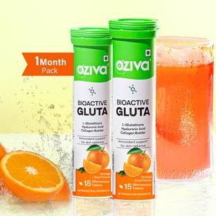 OZiva Bioactive Gluta Fizzy (Orange Zing) To Reduce Pigmentation, 5 Antioxidants