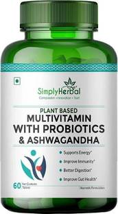 Simply Herbal Multivitamin Tablets with Probiotics & Ashwagandha Enriched with 45 Ingredients