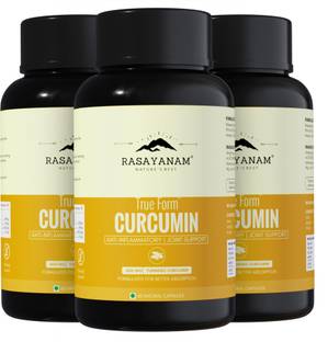 Rasayanam Curcumin+ 1500mg PACK OF 3 | Extra Pure Nanocurcumin with Bioperine | Turmeric & Black pepper extract | Natural Antioxidant