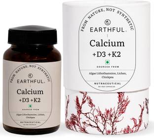 EARTHFUL 100% Plant Based Healthy Bones With Calcium, D3, K2 for Bone Strength & Density