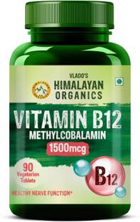 Vlado's Himalayan Organics Methyl cobalamin Vitamin B12 1500mcg Supplement support Brain, Nerve Function