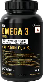 Bon Omega 3 Fish Oil 1250mg with Vitamin D3 & K2 – 3X Triple Strength 560mg EPA & 400mg DHA