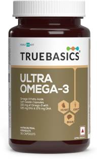 TRUEBASICS Ultra Omega 3 Fish Oil Capsules, Triple Strength with 1150 mg Omega 3