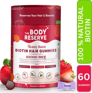 THE BODY RESERVE Beauty Boost Biotin Gummies For Stronger Hair & Nails | Reduces Hair Fall