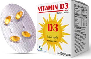 KELP PHARMACEUTICALS Vitamin D3 (60000 IU), For One-A-Week For Strong Bones, Immunity and Muscle