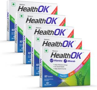 Health Ok Daily Multivitamin With Natural Ginseng for Energy & Overall Health, 10 Tabs x 5