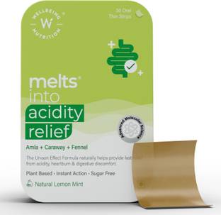 Wellbeing Nutrition Melts Acidity Relief, Natural Antacid with Ayurvedic Herbs Amla, Caraway, Fennel